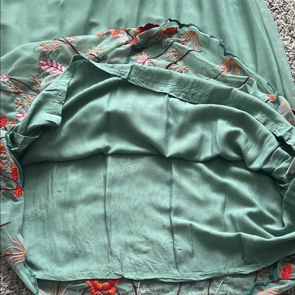 Like New! Avani Del Amour Embroidered Green Maxi Skirt in Size L - Picture 11 of 13
